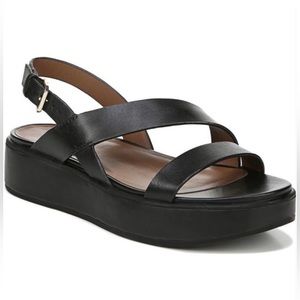 Naturalizer Charlize Open Toe Slip-On Platform straps sandals wedge s 6.5 black